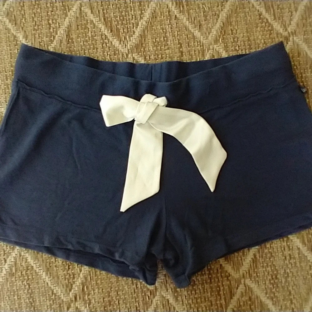 Low Rise Short Shorts Yoga/ Athletic Adjustable White Satin Bow - Picture 8 of 16